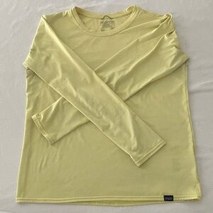 Patagonia Light Yellow Wash Long Sleeve Capilene Cool Daily Top Women’s Medium